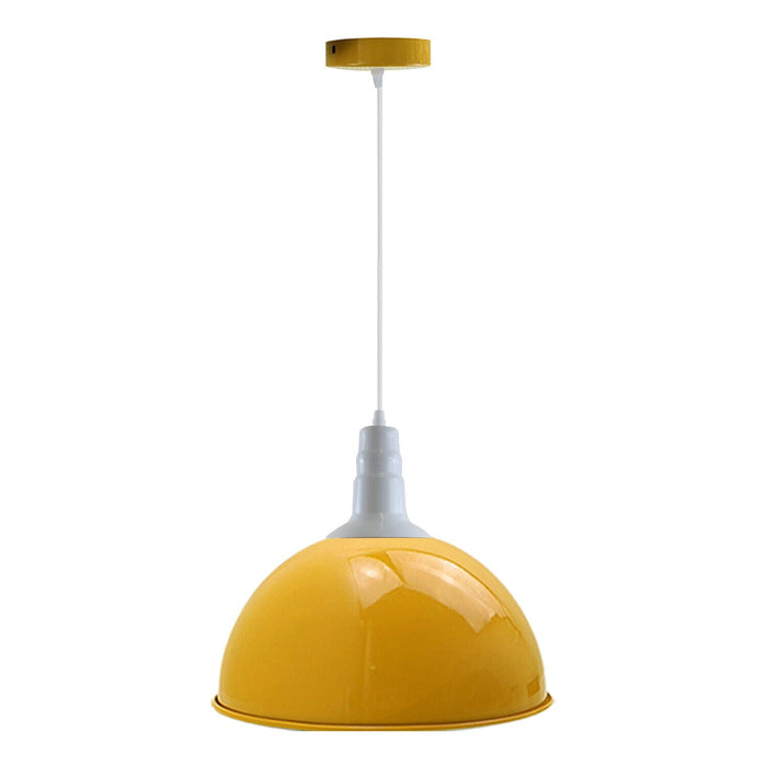 Industrial Dome Pendant Light 40cm E27 Yellow  ~ 5709
