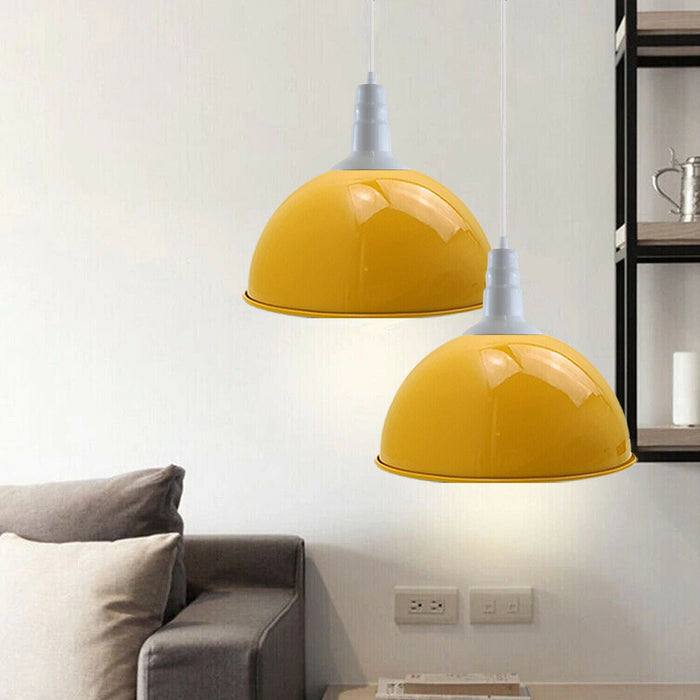 Industrial Dome Pendant Light 40cm E27 Yellow  ~ 5709