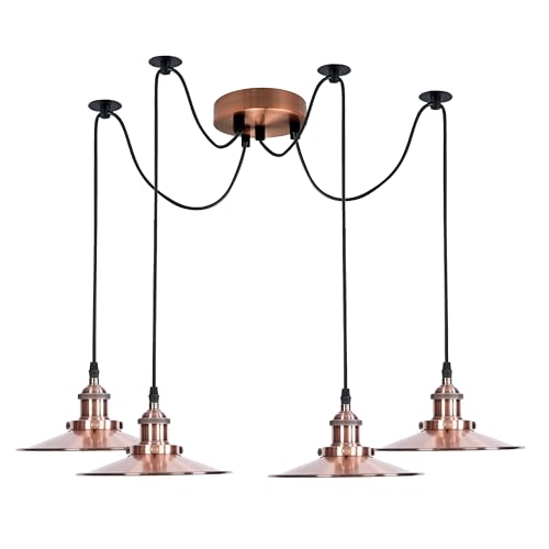 Industrial Spider Pendant Light 4 Head E27 Adjustable Ceiling Fitting~6411