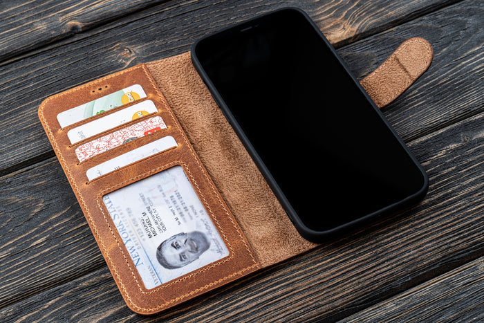 iPhone 12 Pro Max (6.7") Leather Wallet Case