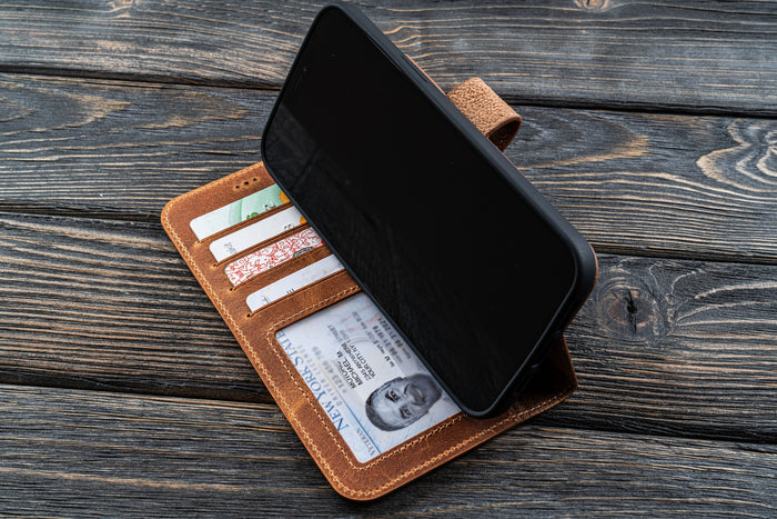 iPhone 12 Pro Max (6.7") Leather Wallet Case