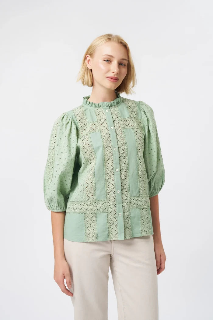 ISABELLA SHIRT in Grape Green by Kireina