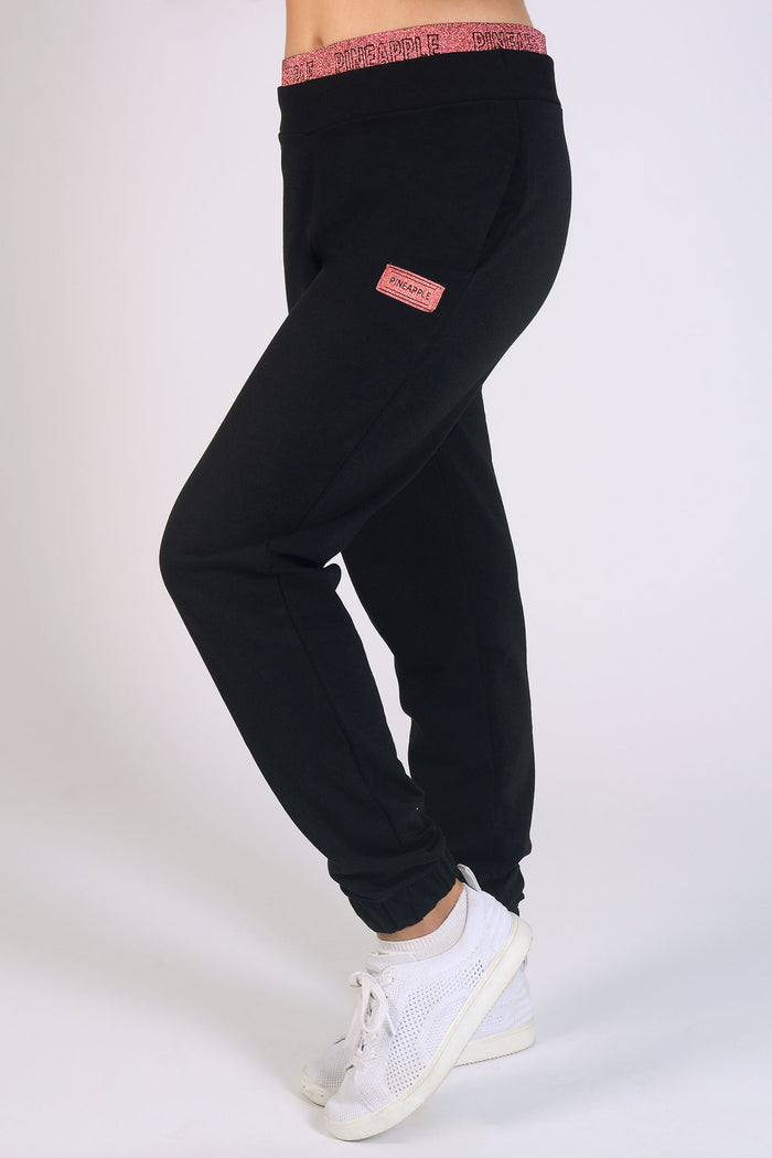 Girl wearing Pineapple black Jacquard Tape Joggers