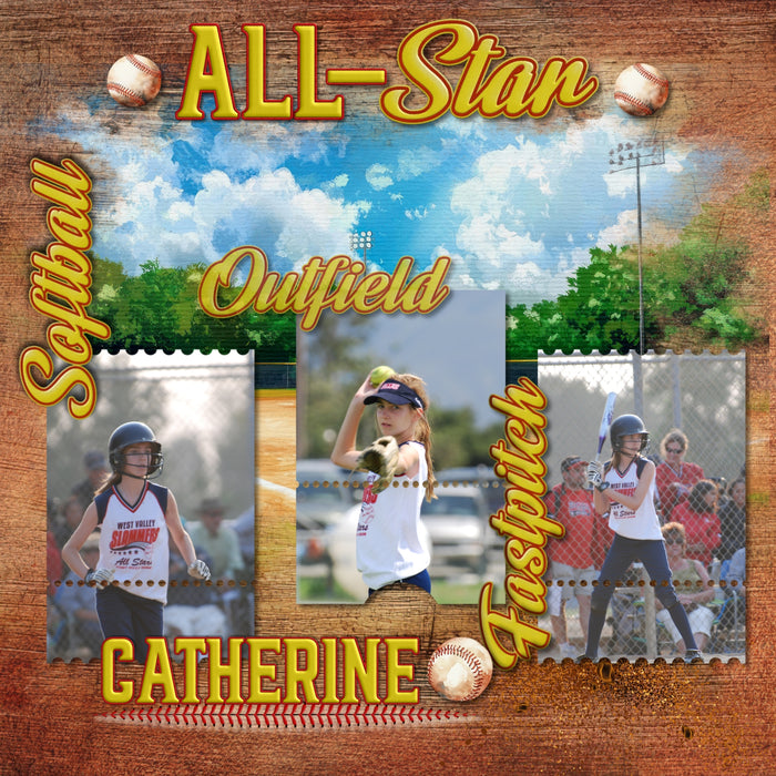 Add these sporty softball word art embellishments and yellow and red jersey alpha set by Lucky Girl Creative digital art to all your softball sport digital scrapbooking pages! Great for page titles for teams, players, coaches, and more! Word art embellishments include ball, ballpark, base, bases, batter, big, catch, catcher, center, coach, collegiate, dad, day, diamond, dirt, double, dreams, fan, fastpitch, field, 1st, 2nd, 3rd, fly, foul, full count, game, grand slam, groundout, header, hit, home, infield
