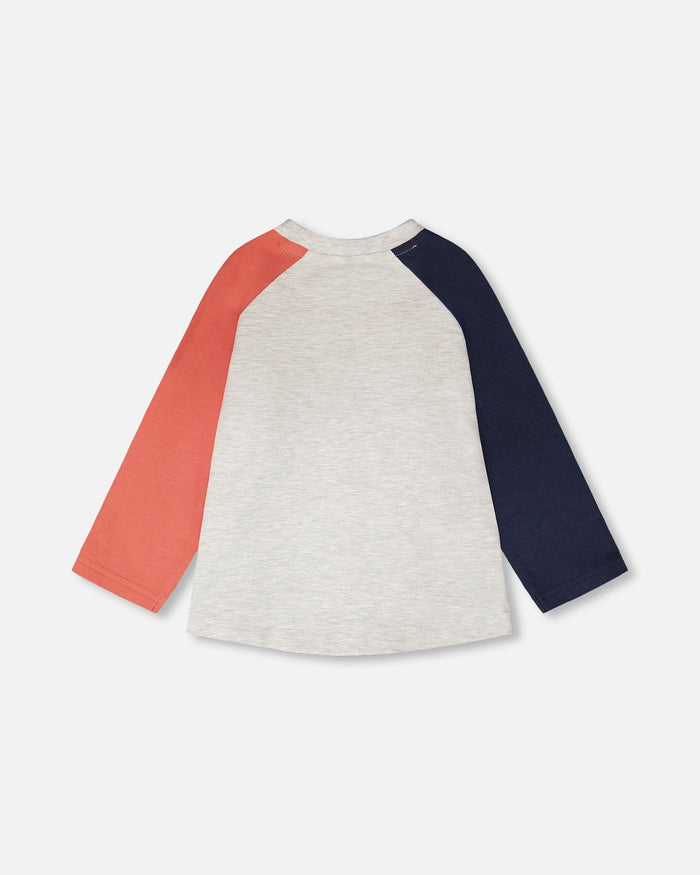 Jersey Long Sleeve T-Shirt Light Grey Mix-2