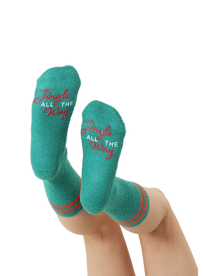Jingle All the Way Fuzzy Crew Socks