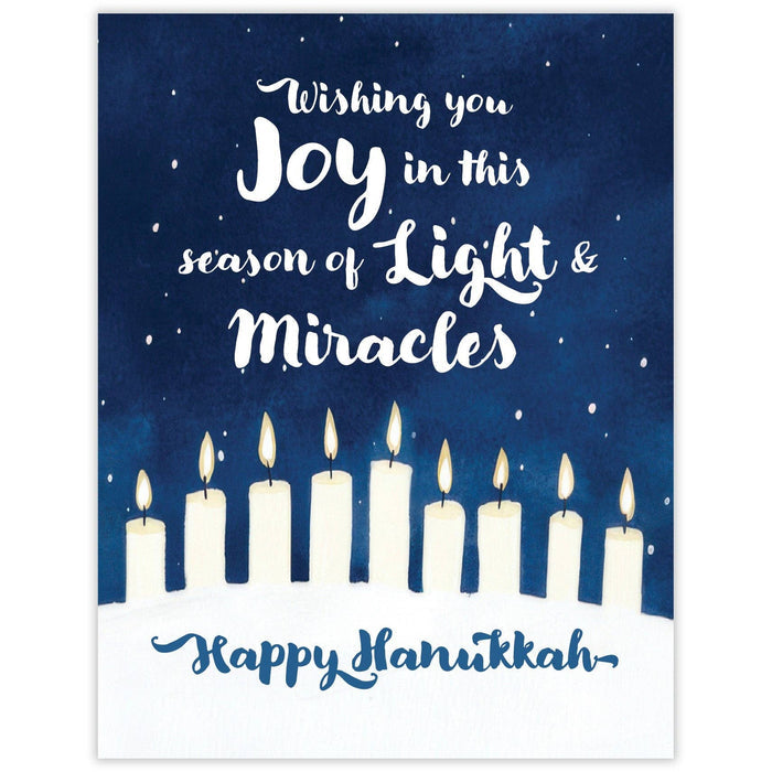 Joy, Light & Miracles Hanukkah Card