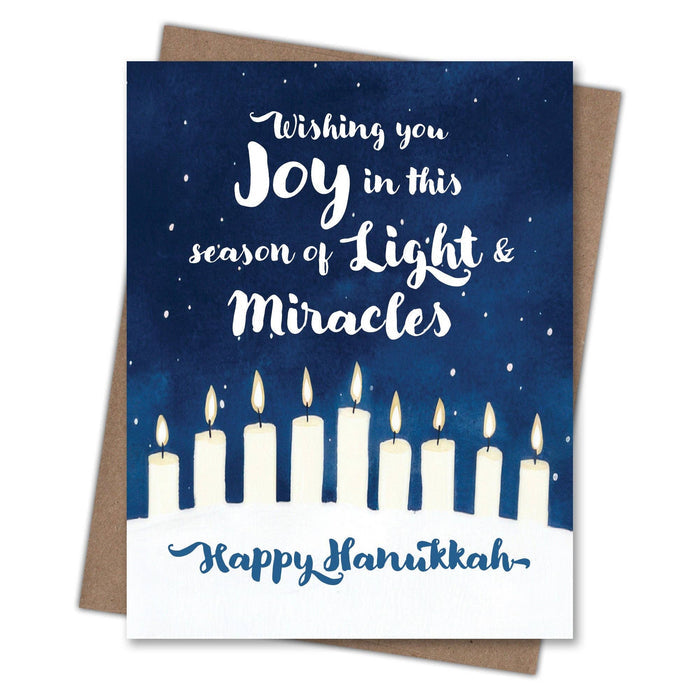 Joy, Light & Miracles Hanukkah Card