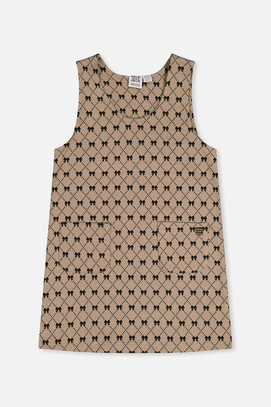 Jumper Beige Bow Tie Print-0
