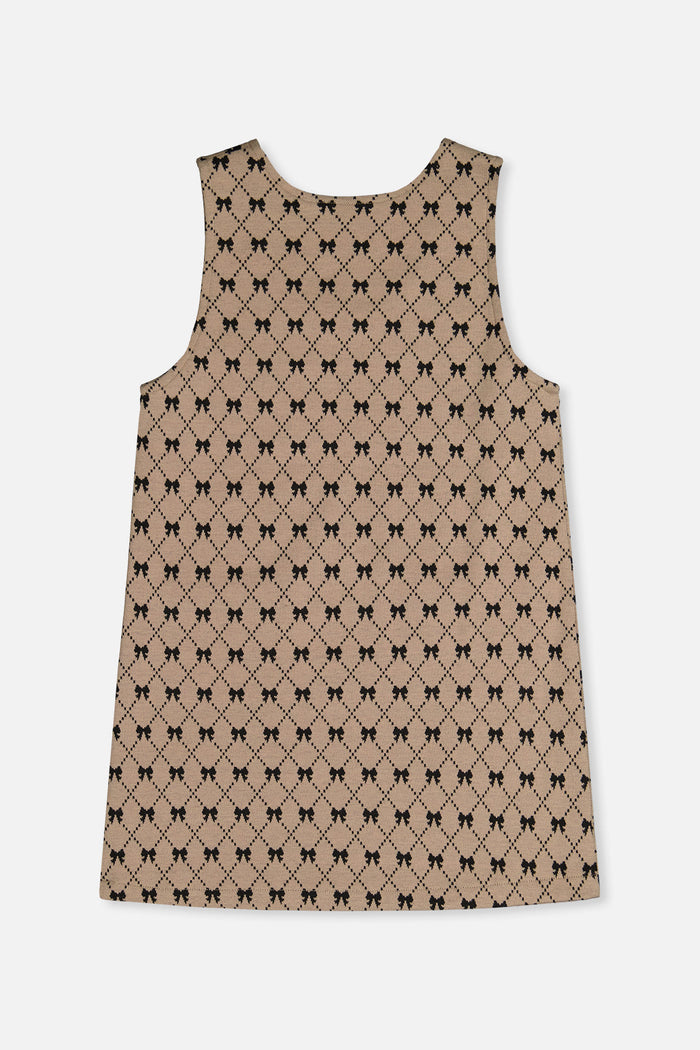Jumper Beige Bow Tie Print-4