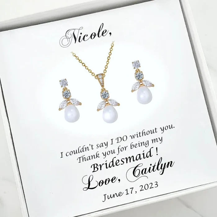 Gold - Jewelry Set with Personalized Gift Box
