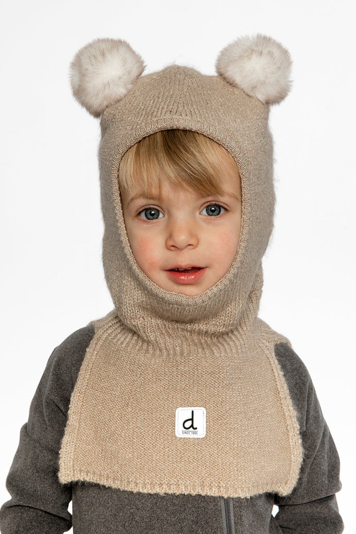 Knit Bear Balaclava Light Taupe-1