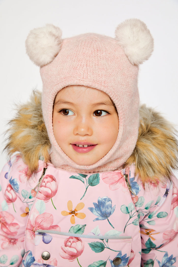 Knit Bear Balaclava Pale Dusty Pink-1
