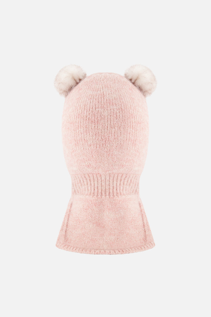 Knit Bear Balaclava Pale Dusty Pink-2