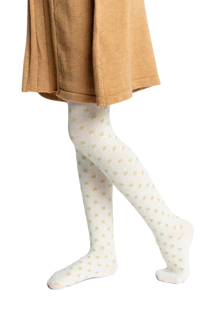 Knit Heart Tights Off-White-1