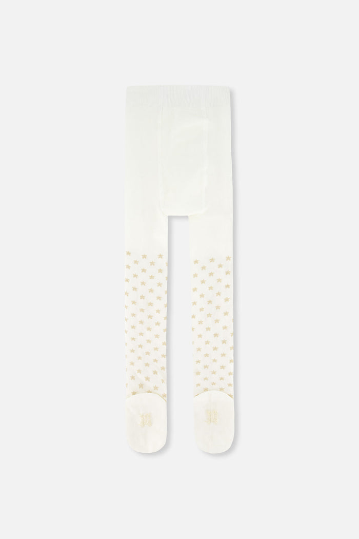 Knit Heart Tights Off-White-2