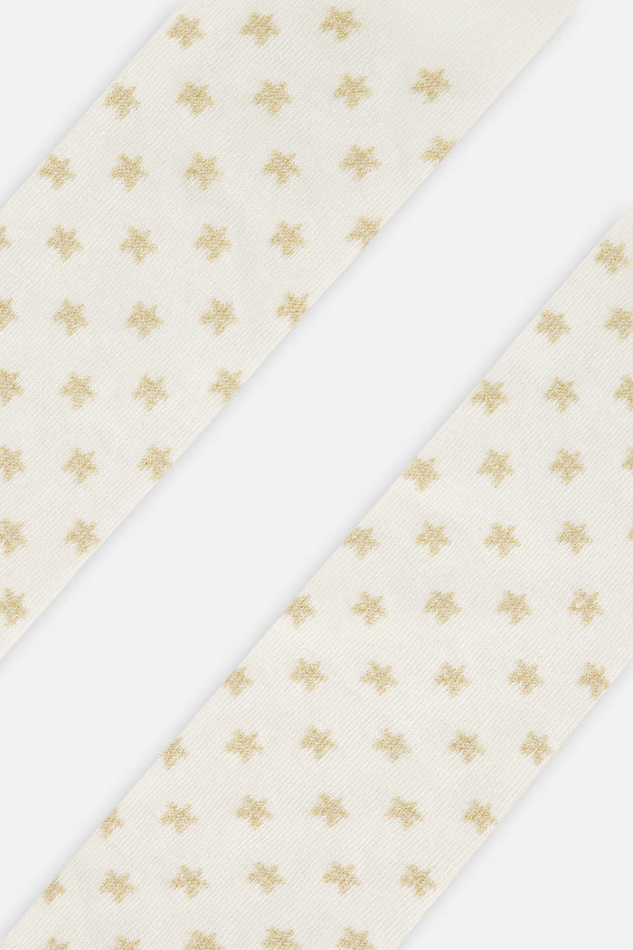 Knit Heart Tights Off-White-3