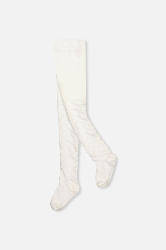 Knit Textured Tights Off-White-0