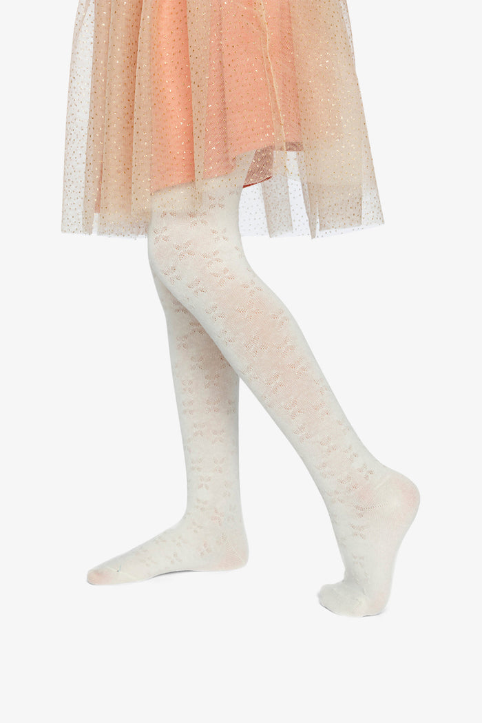 Knit Textured Tights Off-White-1