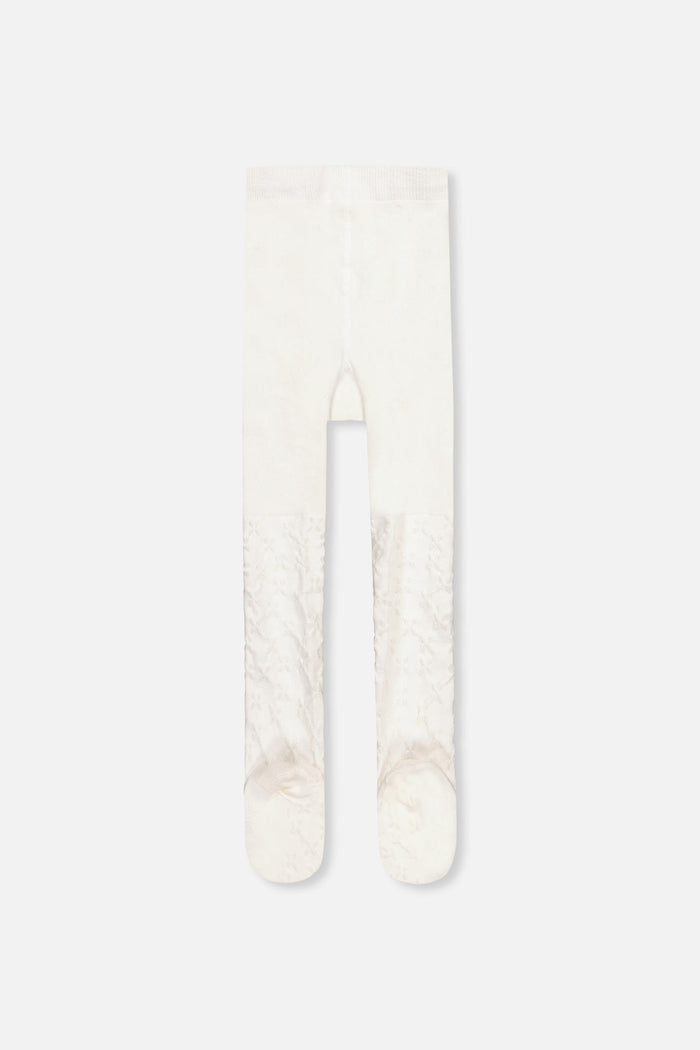 Knit Textured Tights Off-White-2