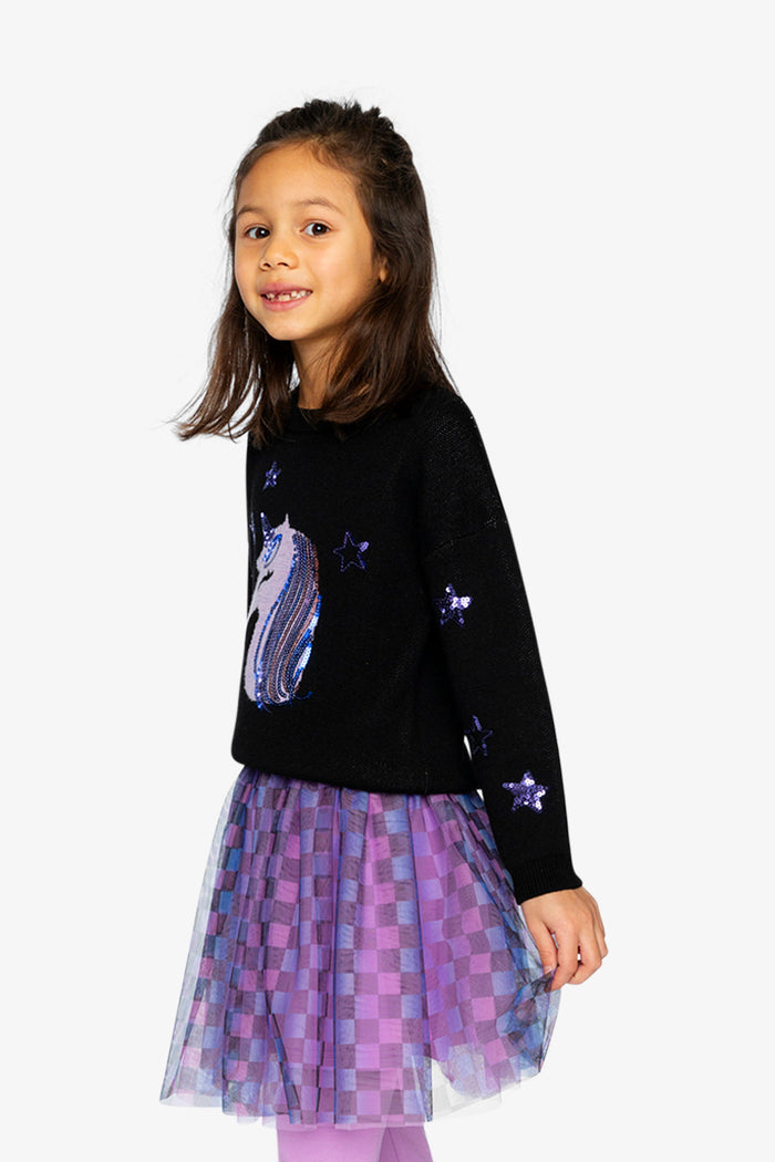 Knitted Sweater Black And Mauve-2