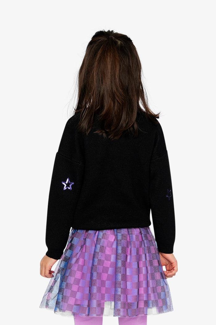 Knitted Sweater Black And Mauve-3