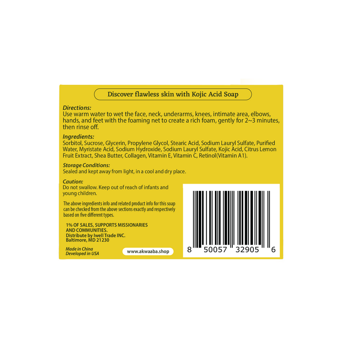 Kojic Acid Soap Bar (Lemon) | 4 oz.