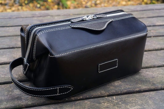 Leather Dopp Kit - Black