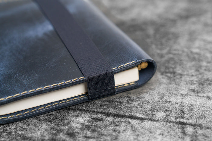 Leather Hobonichi Cousin A5 Planner Cover - Crazy Horse Navy Blue