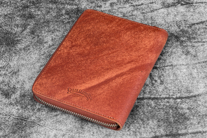 Leather Zippered 5 Slots Pen Case - Pueblo Cognac