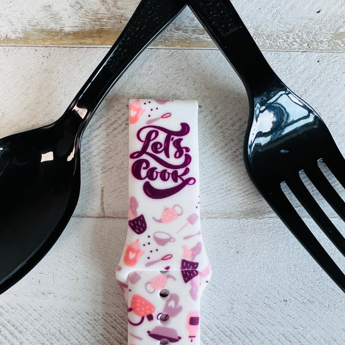 Let's Cook Print Print Silicone Band For Samsung Watch