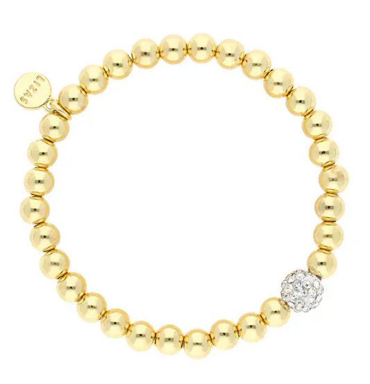 Lizas Bracelet Livingston Classics Gold with Pave Crystal Bead