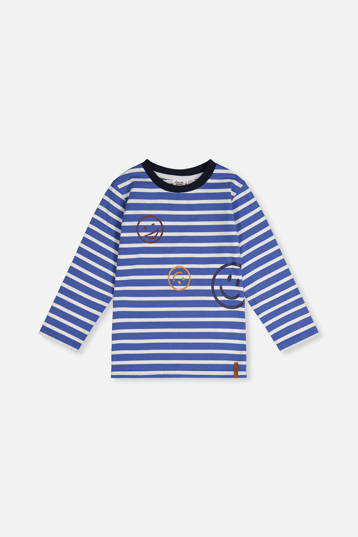 Long Sleeve T-Shirt Blue And White Stripes-0
