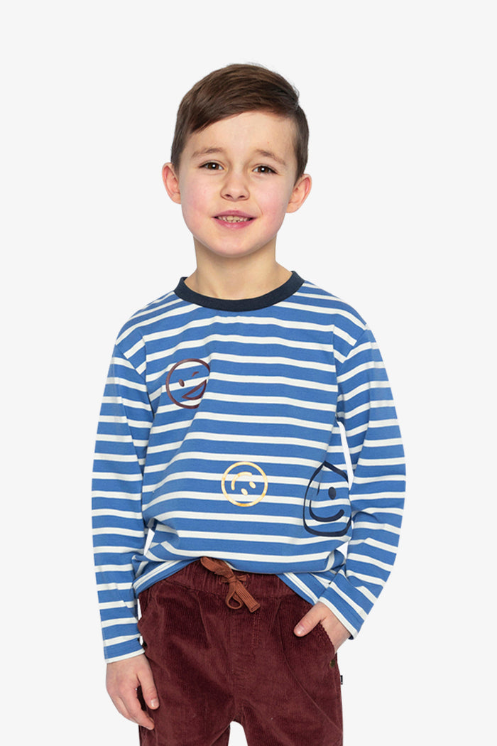 Long Sleeve T-Shirt Blue And White Stripes-1