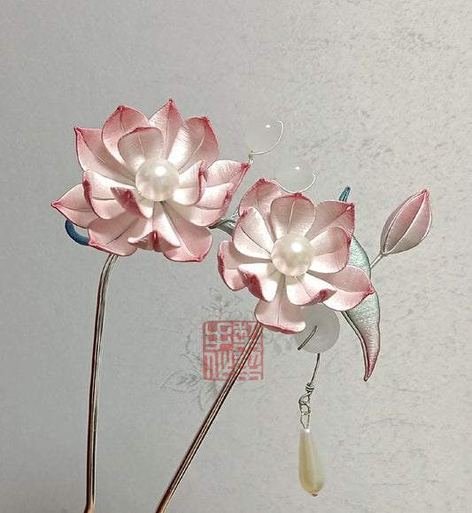 Lotus Bespoke Hairpin - Silk Hairpin(Chanhua)