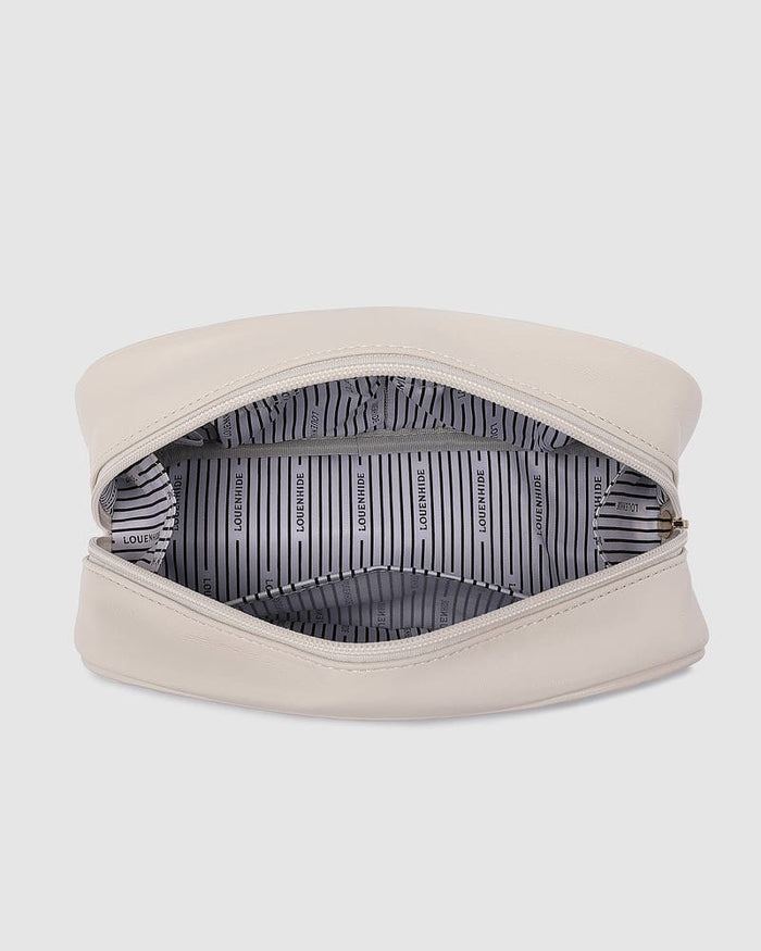 Louenhide Lacey Quilted Makeup Bag - Vanilla