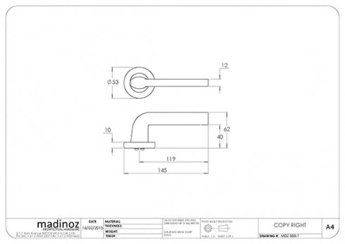 Madinoz Vision 888-1 Leverset Round Rose Pair