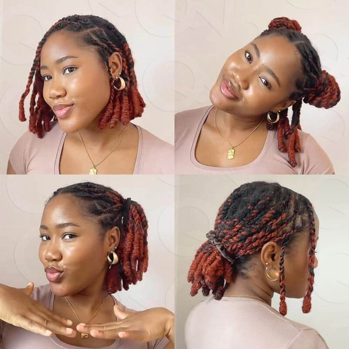 dark orange color afro kinky hair