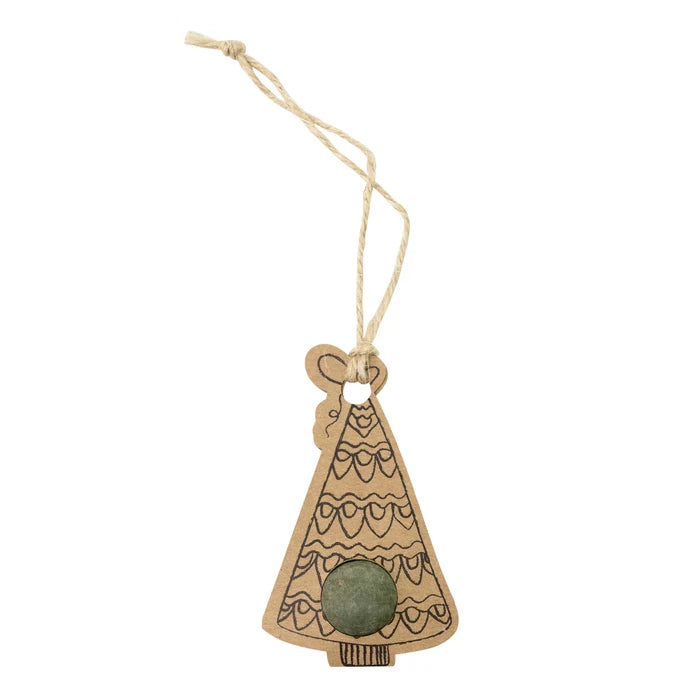 Merry Christmas Card + Wildflower Seed Tree-Shaped Ornament