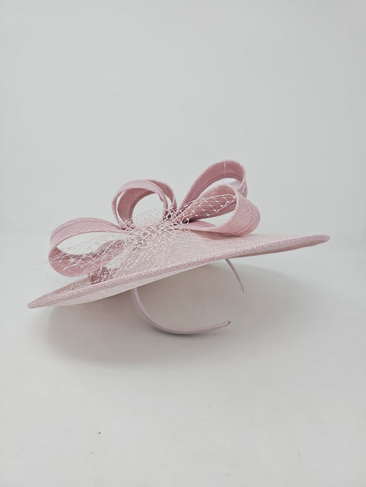 Metallic Sorbet Pink Looped Feather Hatinator