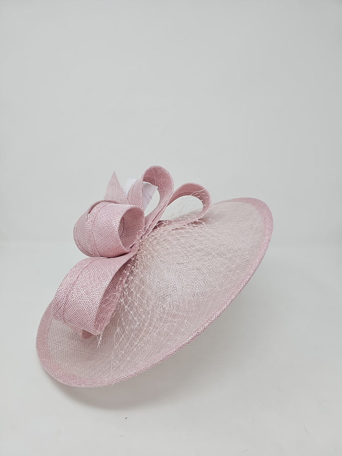 Metallic Sorbet Pink Looped Feather Hatinator