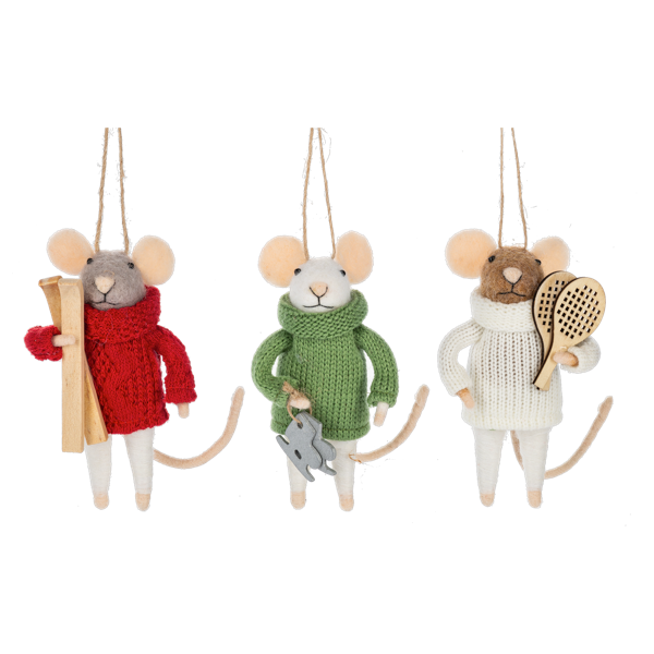 Mice Winter Sport Ornaments