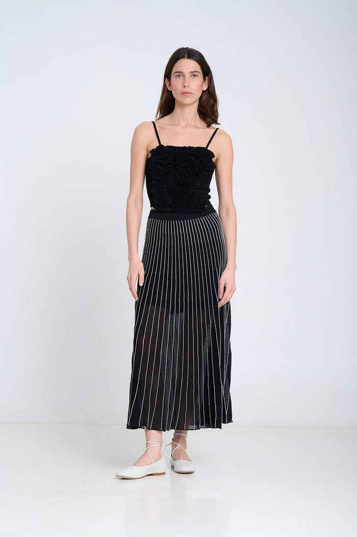 MIDI RADIAL SKIRT | Black - Darling & Domain