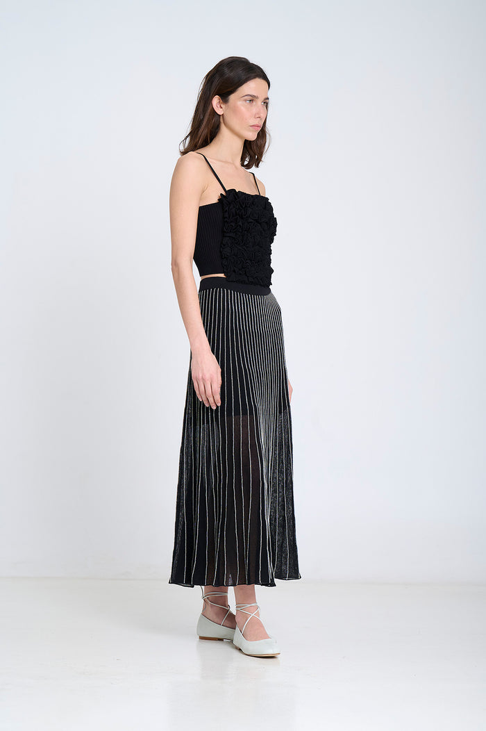 MIDI RADIAL SKIRT | Black - Darling & Domain