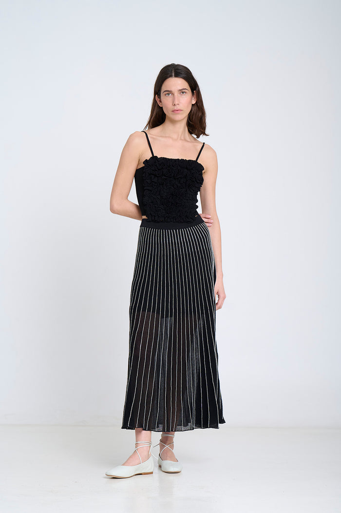 MIDI RADIAL SKIRT | Black - Darling & Domain