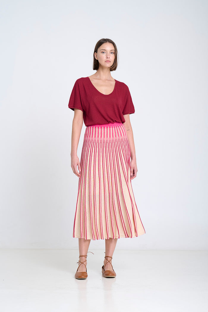 MIDI RADIAL SKIRT | Fucsia - Darling & Domain