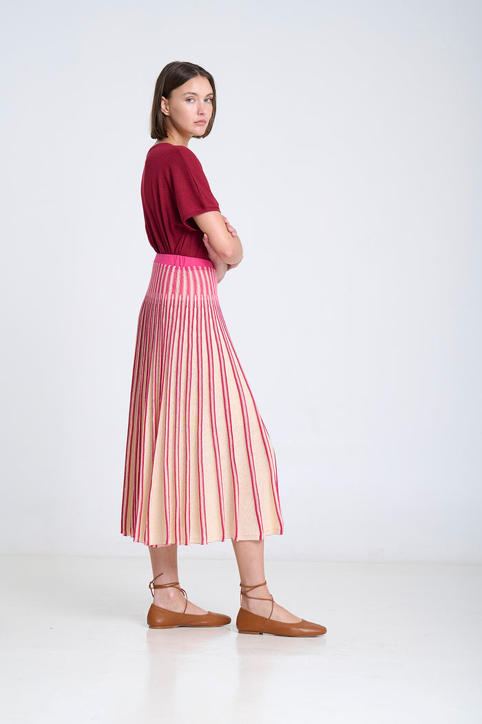 MIDI RADIAL SKIRT | Fucsia - Darling & Domain