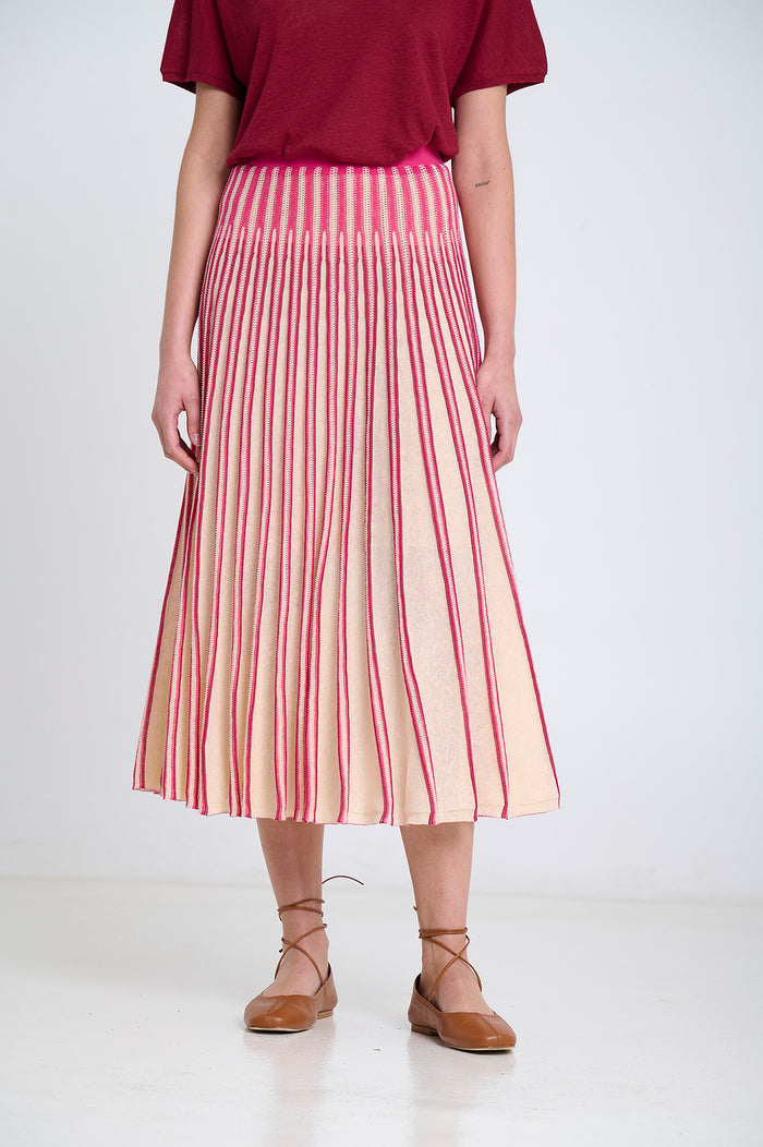 MIDI RADIAL SKIRT | Fucsia - Darling & Domain