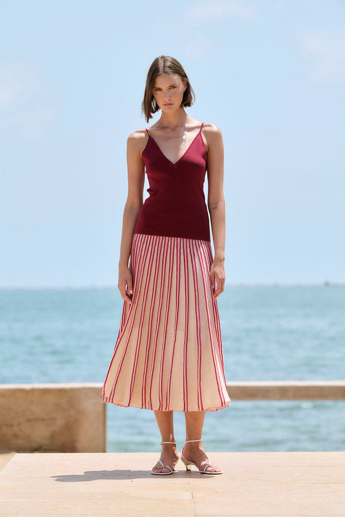 MIDI RADIAL SKIRT | Fucsia - Darling & Domain