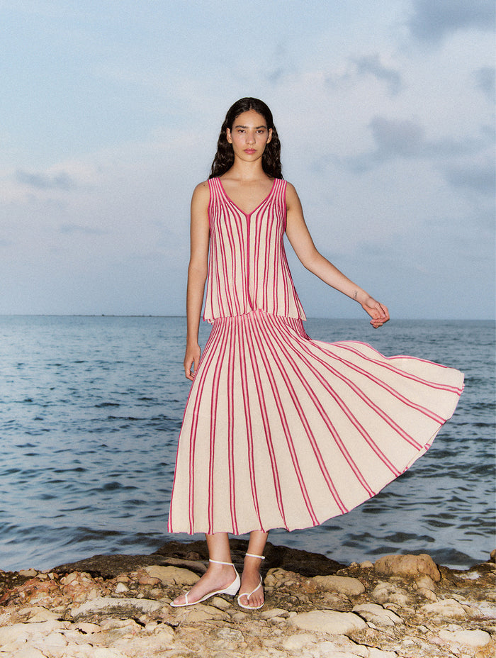 MIDI RADIAL SKIRT | Fucsia - Darling & Domain